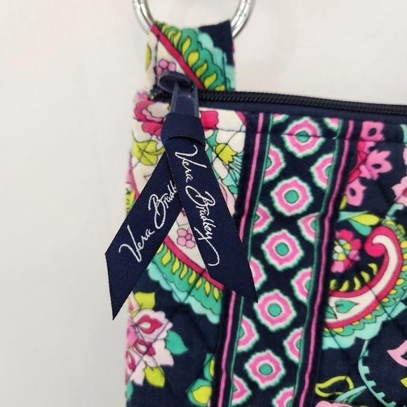VERA BRADLEY Hipster Crossbody Bag Petal Paisley Blue Pink Cloth RETIRED - Picture 5 of 14